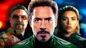 David Harbour as Red Guardian, Robert Downey Jr., Florence Pugh as Yelena Belova