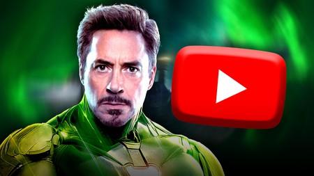 Robert Downey Jr. as Iron Man, YouTube Play Button.