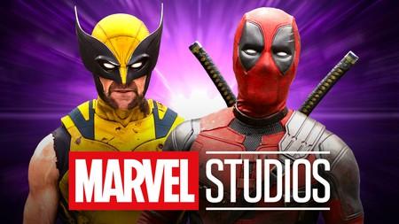 Hugh Jackman as Wolverine, Ryan Reynolds as Deadpool, Marvel Studios logo.