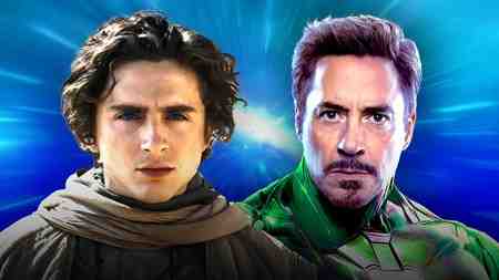 Timothee Chalamet as Paul Atreides, Robert Downey Jr as Doctor Doom.