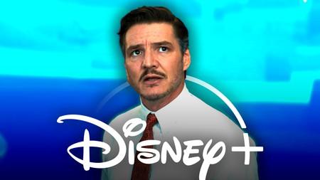 Pedro Pascal as Reed Richards in Fantastic Four: First Steps, Disney+ logo
