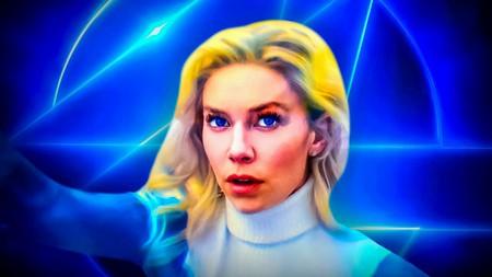 The Fantastic Four's Sue Storm, Fantastic Four Logo in background