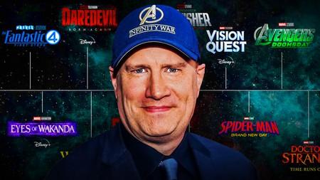 Kevin Feige, Marvel Studios Phase 6 slate in background