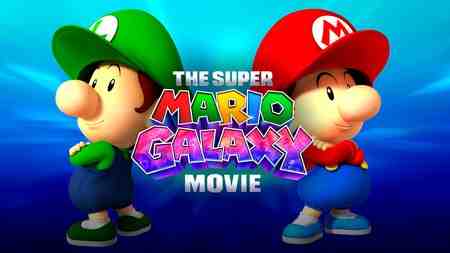 Baby Luigi, Super Mario Galaxy Movie logo, Baby Mario