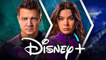 Hawkeye Clint Barton and Kate Bishop, Disney Plus logo