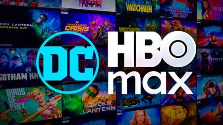 DC and HBO Max logos with DC superhero shows and movies in background