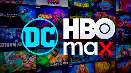 DC and HBO Max logos with DC movies in background