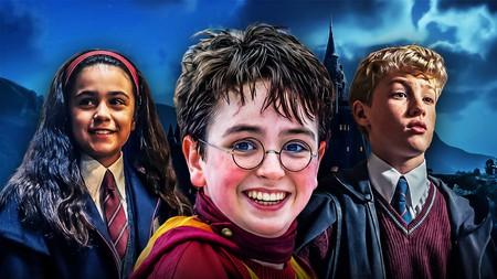 Harry Potter HBO characters smiling.