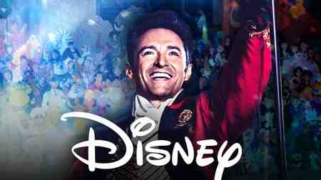 Hugh Jackman from The Greatest Showman, Disney logo, Disney characters