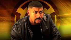 Aaron Pierre as John Stewart, Sinestro Corps logo