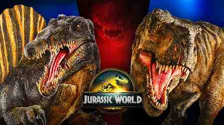 Jurassic World Rebirth dinosaurs and logo