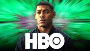 Aaron Pierre as John Stewart in Lanterns with Green Background and HBO Logo.