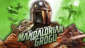 Mandalorian and Grogu characters and logo.