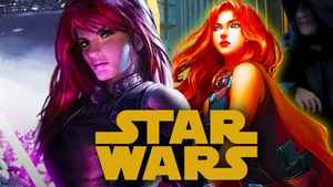 Mara Jade art, Star Wars Logo.