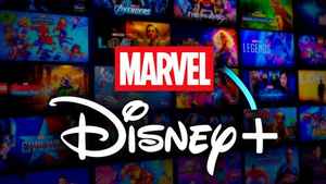 Marvel and Disney Plus logos, Marvel posters