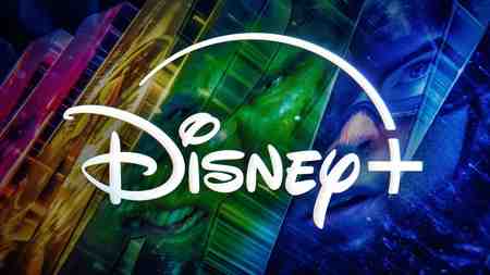 Disney+ logo, Marvel background