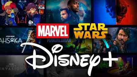 Marvel, Star Wars, and Disney+ logos.