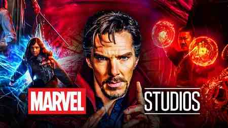 America Chavez, Benedict Cumberbatch as Doctor Strange, Wong, Marvel Studios logo