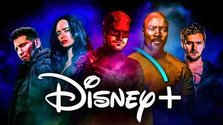 Marvel Netflix heroes, Disney Plus logo