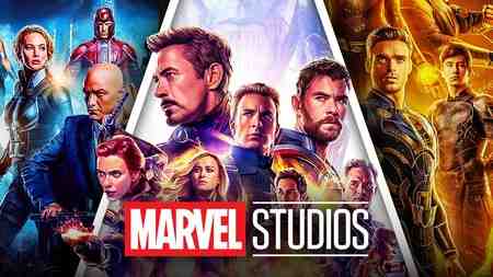 MCU Avengers, X-Men, and Eternals; Marvel Studios logo.
