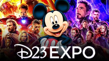 Mickey Mouse, D23 Expo Logo, Avengers posters.
