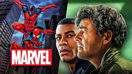 Spider-Men, Green Lanterns, Marvel logo.