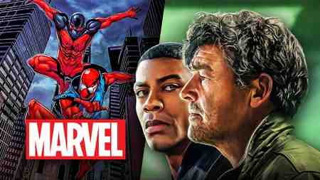 Spider-Men, Green Lanterns, Marvel logo.