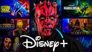 Darth Maul, Star Wars posters, Disney Plus logo
