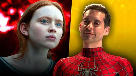 Sadie Sink, Tobey Maguire in Spider-Man suit