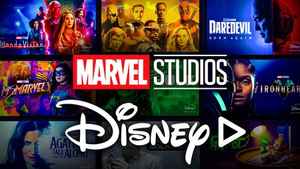 Marvel Studios and Disney Plus logos, MCU posters