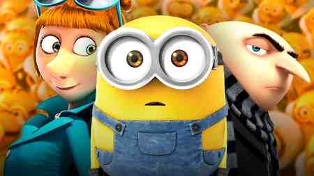 Gru, Lucy and Bob the Minion.