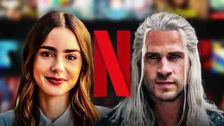 Lily Collins as Emily Cooper, Liam Hemsworth as Witcher.