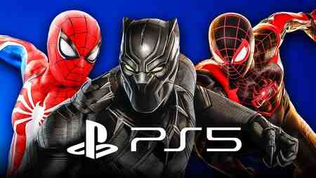Spider-Man, Black Panther, Miles Morales, PS5 Logo