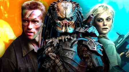 Arnold Schwarzenegger in Predator, The Predator, Elle Fanning in Predator: Badlands