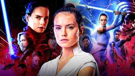 Daisy Ridley as Rey, The Last Jedi poster, The Rise of Skywalker Poster