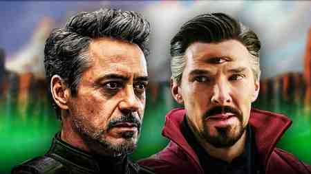 Robert Downey Jr Iron Man, Benedict Cumberbatch Doctor Strange.