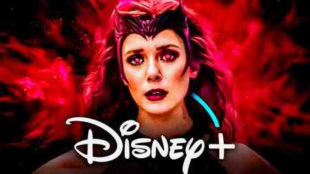 Scarlet Witch in WandaVision, Disney Plus logo