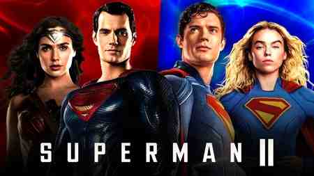 Henry Cavill Superman, Gal Gadot Wonder Woman, David Corenswet Superman, Milly Alcock Supergirl.