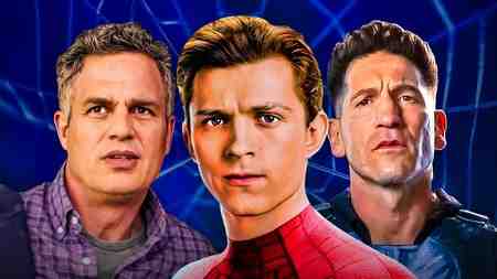 Spider-Man 4 cast members Mark Ruffalo, Tom Holland, and Jon Bernthal.