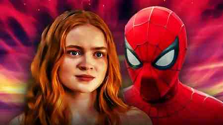 Sadie Sink next to the MCU's Spider-Man.