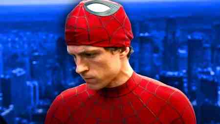 Tom Holland as Spider-Man.