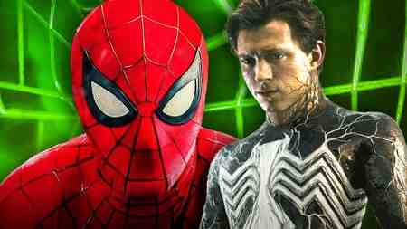 Spider-Man, Tom Holland wearing Symbiote Suit.