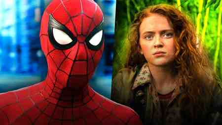 Sadie Sink, Tom Holland as Spider-Man.