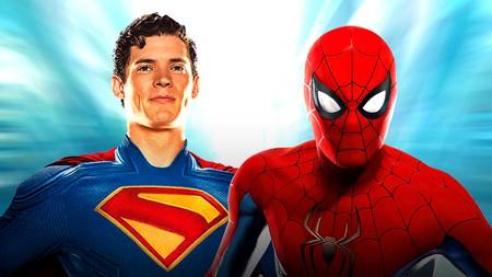 David Corenswet as Superman, Tom Holland as Spider-Man.