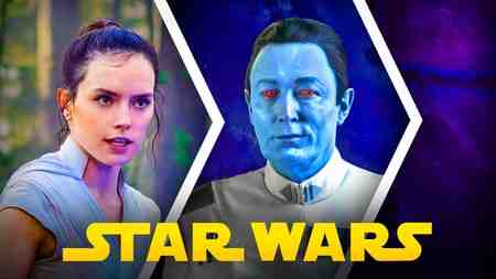 Rey, Thrawn, Star Wars logo