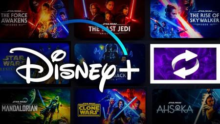 Star Wars movies and tv shows tiles, Disney Plus logo