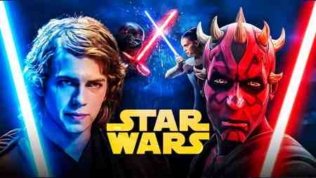 Anakin Skywalker, Star Wars logo., Darth Maul.