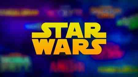 Star Wars logo with Star Wars TV series logos faded in background.