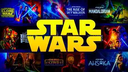 Star Wars logo, Posters for Clone Wars, The Mandalorian, Book of Boba Fett, The Acolyte, Ahsoka