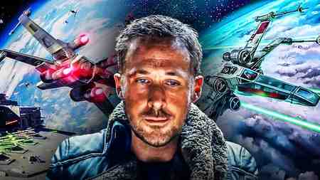 Starfighter ships from Star Wars; Ryan Gosling.